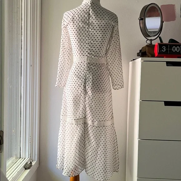 ASOS White Long Sleeve Polka Dot Dress - Picture 5 of 9